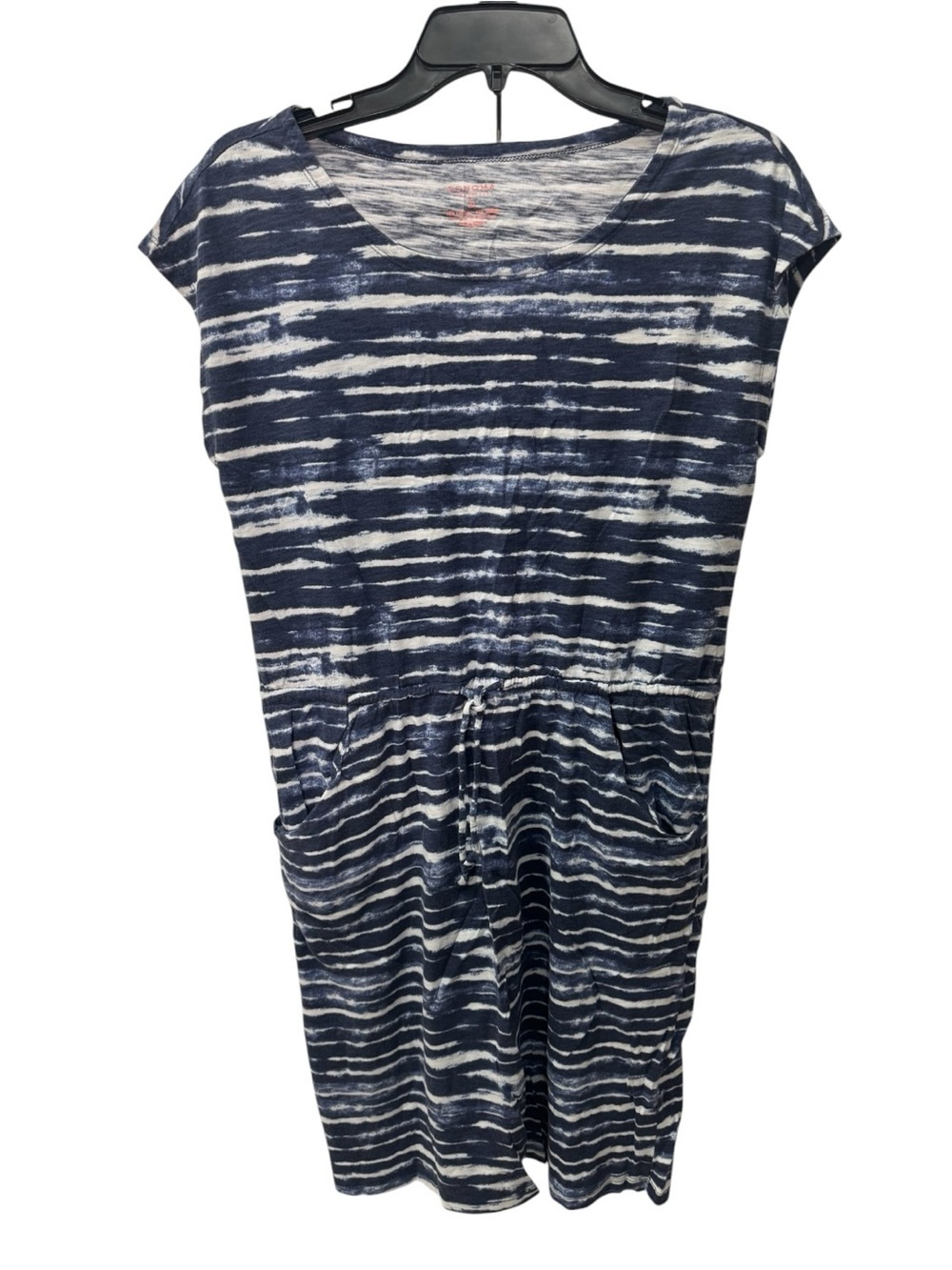 Sonoma Navy and White Striped Casual Drawstring Dress size L